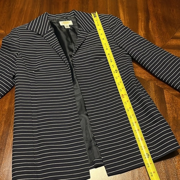 TALBOTS Blue & White Size 2 Blazer Suit Jacket - Picture 2 of 9